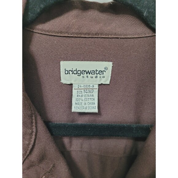 Bridgewater Studio Vintage Denim Jacket Womens 14WP Brown Trucker Pockets - Picture 5 of 10
